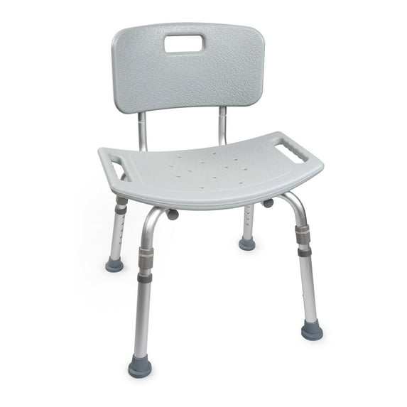 McKesson Aluminum Bath Bench, Adjustable Height, 19.25" Seat, 400 lbs Weight Capacity, 4 Ct