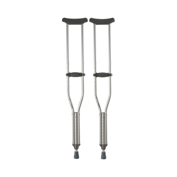 McKesson Aluminum Crutches with Euro-Style Clip, Push-Button, 45 in to 53 in H, 8 Pairs