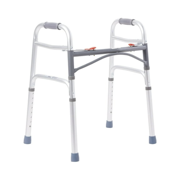 McKesson Aluminum Junior Folding Walker, Adjustable Height, 25" to 32", 1 Ct