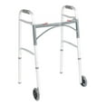 thumbnail image 1 of McKesson Aluminum Silver Junior Dual Release Folding Walker with Wheels Adjustable Height up to 350 lbs 25 to 32.25" H, 1 of 3