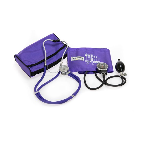 McKesson Aneroid Sphygmomanometer Kit, Blood Pressure Unit and Stethoscope, Purple - Size 11, 1 Ct