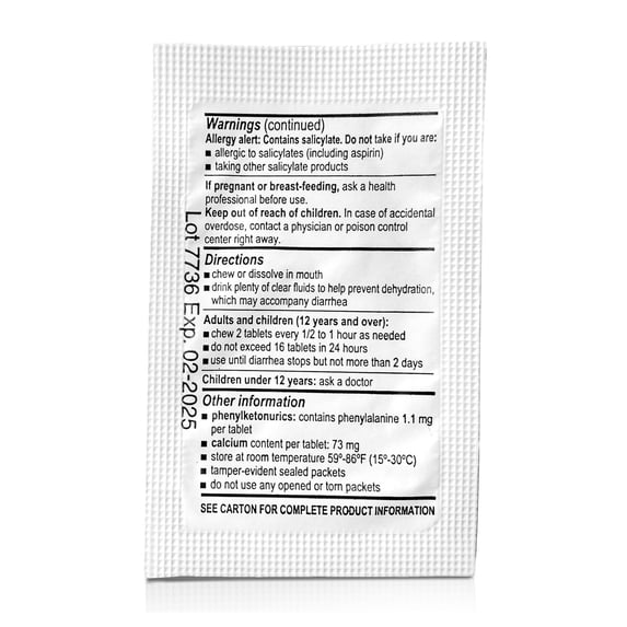McKesson Anti-Diarrheal Bismuth Subsalicylate 262 mg Tablet 1 Box(s), 100 per Box