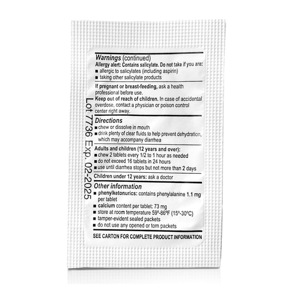 McKesson Anti-Diarrheal Bismuth Subsalicylate 262 mg Tablet 1 Box(s), 100 per Box