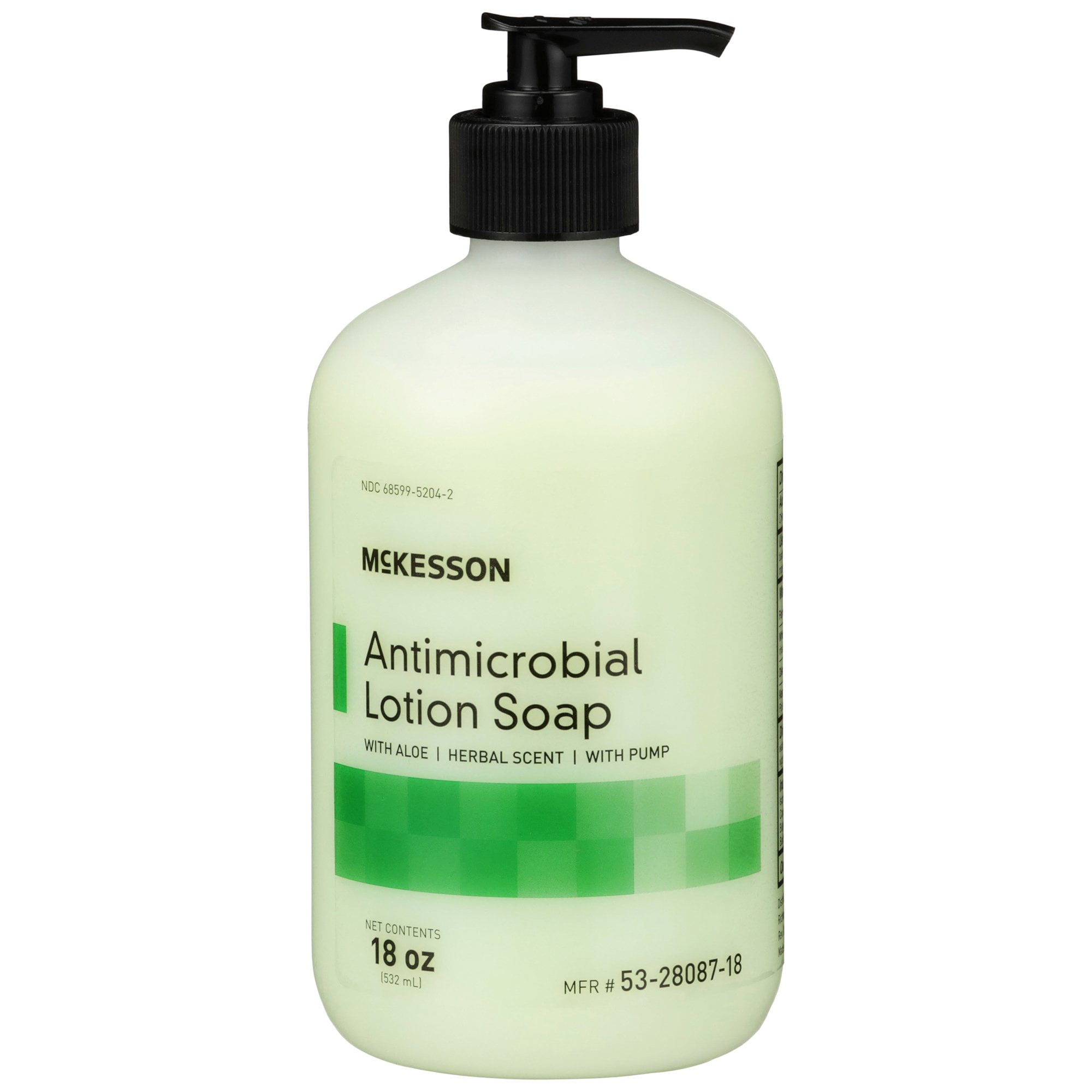 McKesson Antimicrobial Hand Lotion Soap with Aloe - Herbal Scent, 18 oz, 12 Ct