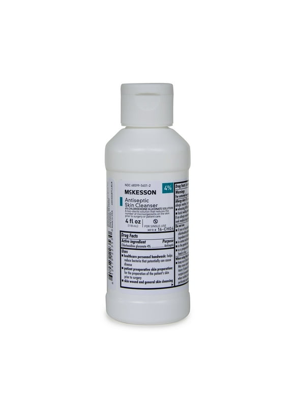 McKesson Antiseptic Skin Cleanser, 4% CHG First Aid Solution, 4 oz, 1 Ct
