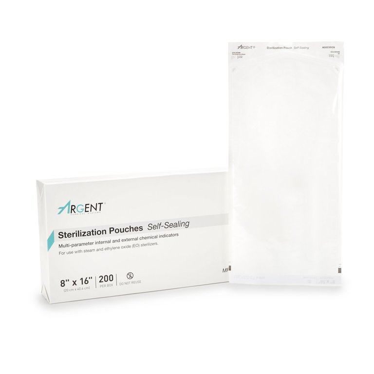 McKesson Sterilization Pouches - Self-Seal Medical Bags For Tools (8"x16", 200pk, 5 Packs Total)
