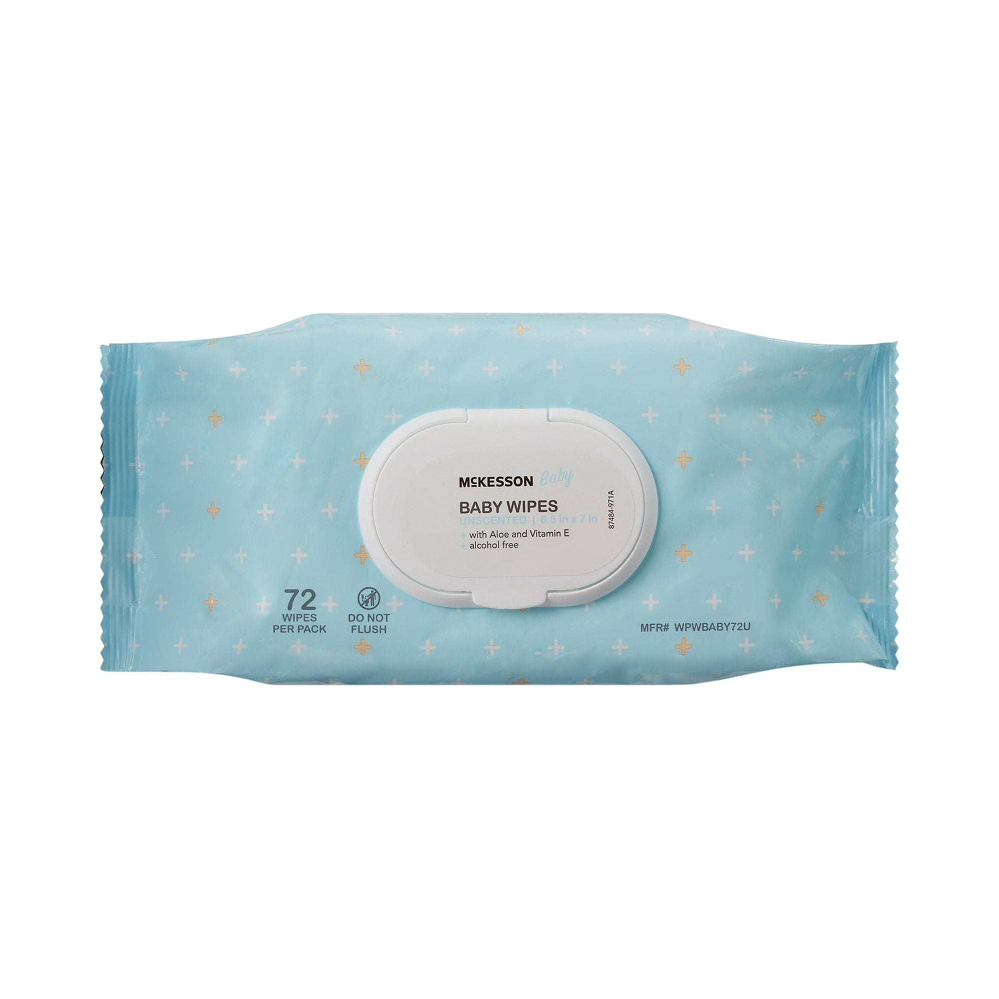 McKesson Baby Wipes with Aloe, Vitamin E - Unscented for Sensitive Skin, 72 Wipes, 12 Packs, 864 Total
