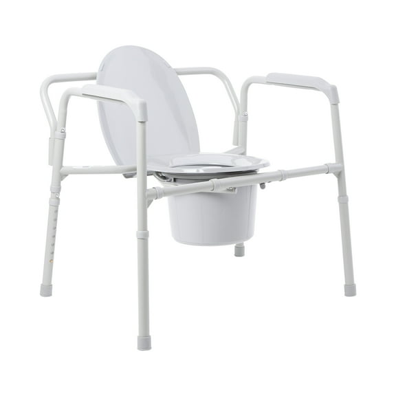 McKesson Bariatric Commode Chair, Folding Toilet with 12 qt Bucket, 650 lbs, 1 Ct
