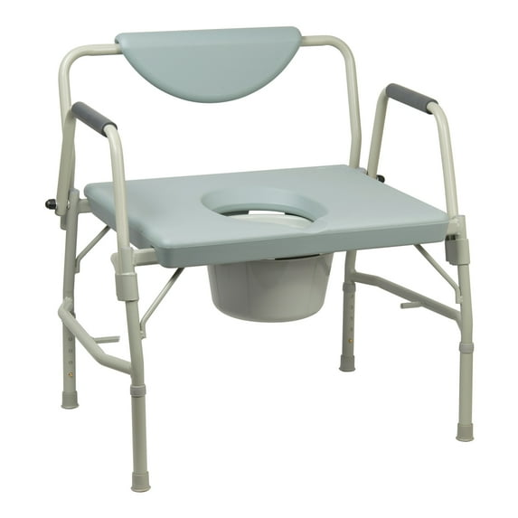 McKesson Bariatric Commode Chair with Padded Back and 12-Quart Bucket, 1,000 lbs Limit, 1 Ct