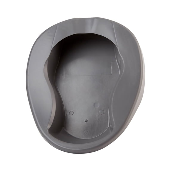 McKesson Bedpan, Portable Toilet Basin - Pontoon Style, Plastic, Gray, 2 qt, 20 Ct