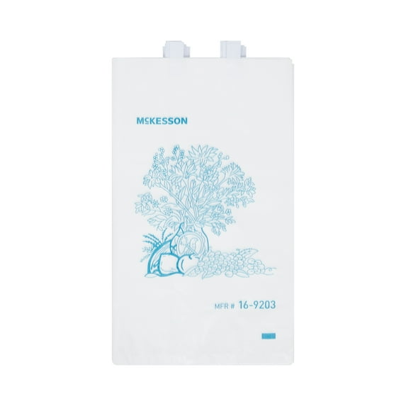 McKesson Bedside Bags with Adhesive Tabs, Floral Design - 7 in x 11.5 in, 100 Count, 20 Packs, 2000 Total