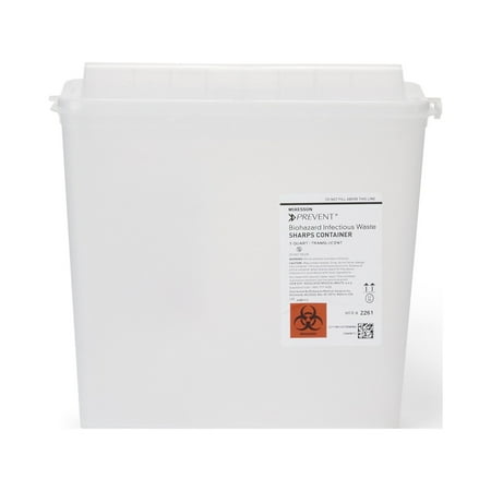 McKesson Biohazard Sharps Container, Puncture-Resistant Bin - Clear, 1.25 gal, 1 Ct