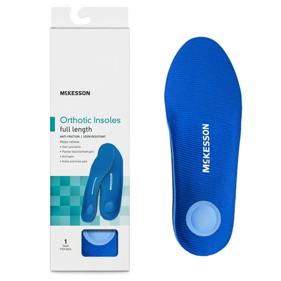 McKesson Blue Orthotic Insole Size D 16-1005-01D, 12 Ct