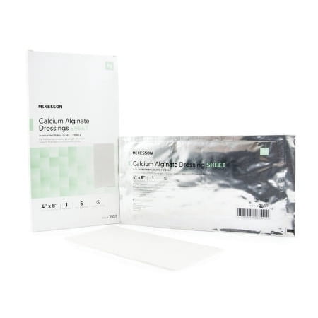 McKesson Calcium Alginate Dressing with Silver 4 X 8 Inch Rectangle, Sterile, 1 Piece