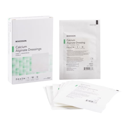 McKesson Calcium Alginate First Aid Gauze Pads, 2 x 2 Inch, Sterile, Box of 10