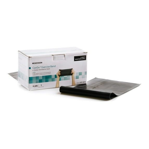 McKesson CanDo Exercise Resistance Band, Black, Extra-Heavy - 5 in x 6 yd, 1 Ct