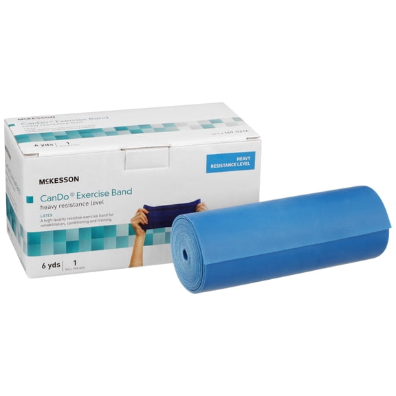 McKesson CanDo Exercise Resistance Band, Blue, Heavy - 5 in x 6 yd, 1 Ct