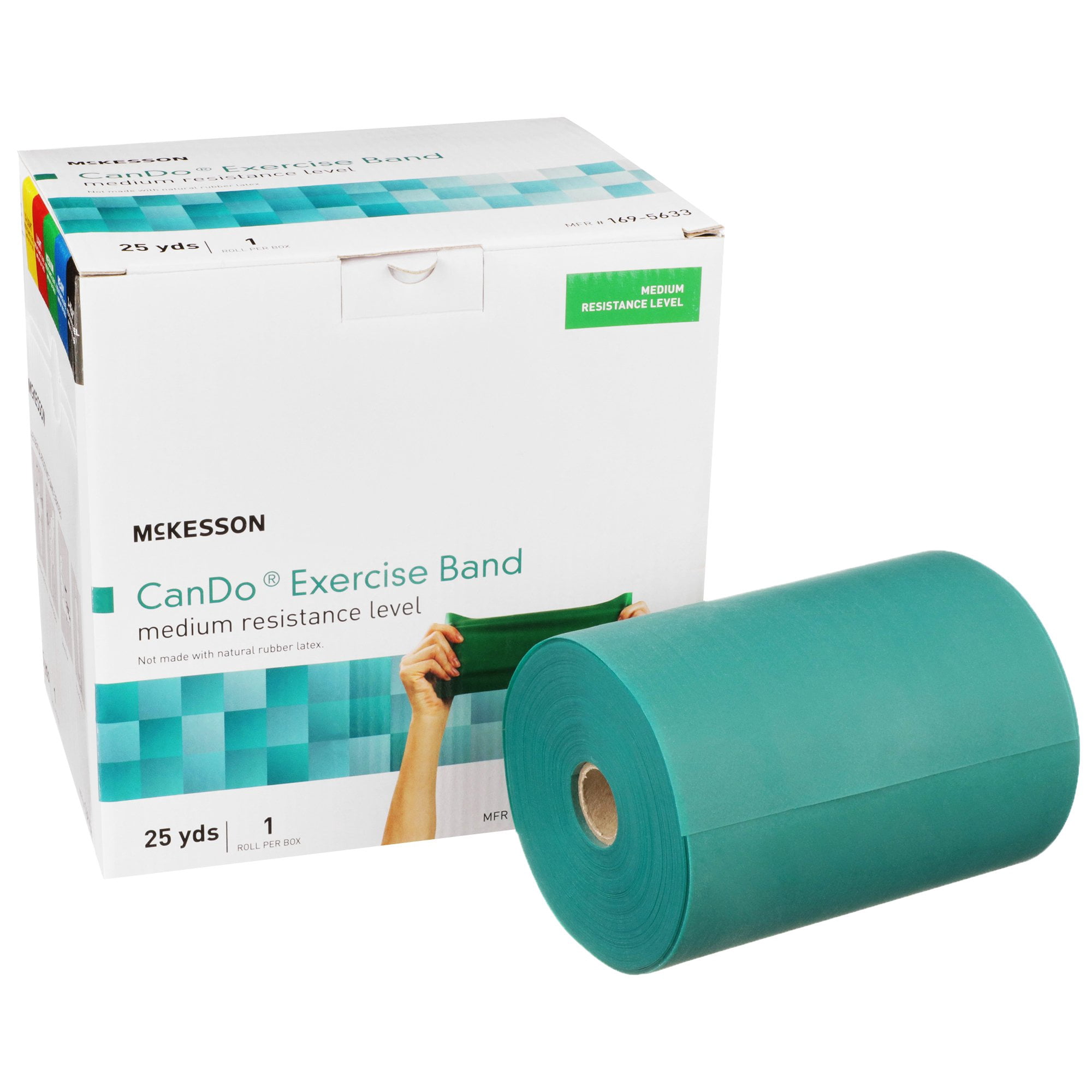 McKesson CanDo Exercise Resistance Band, Medium Resistance - 5 in x 25 yd, 1 Ct