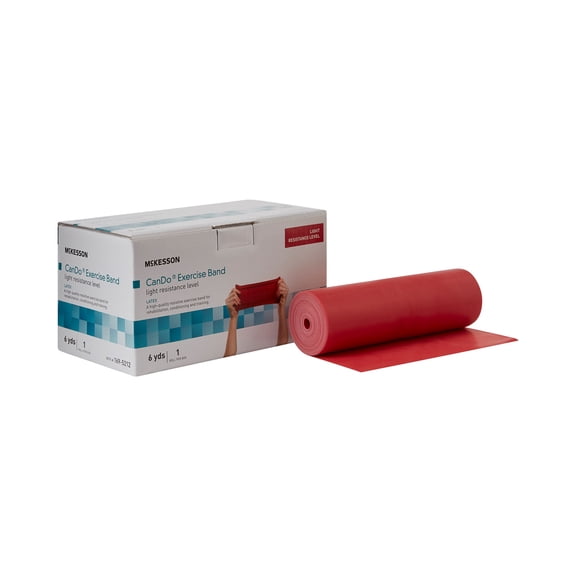 McKesson CanDo Exercise Resistance Band, Red, Light Resistance- 5 in x 6 yd, 1 Ct