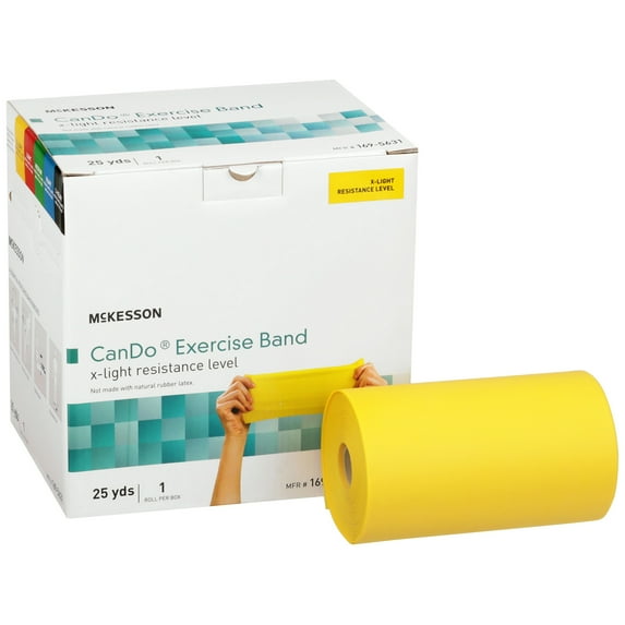 McKesson CanDo Exercise Resistance Band, X-Light Resistance - 5 in x 25 yd, 1 Ct