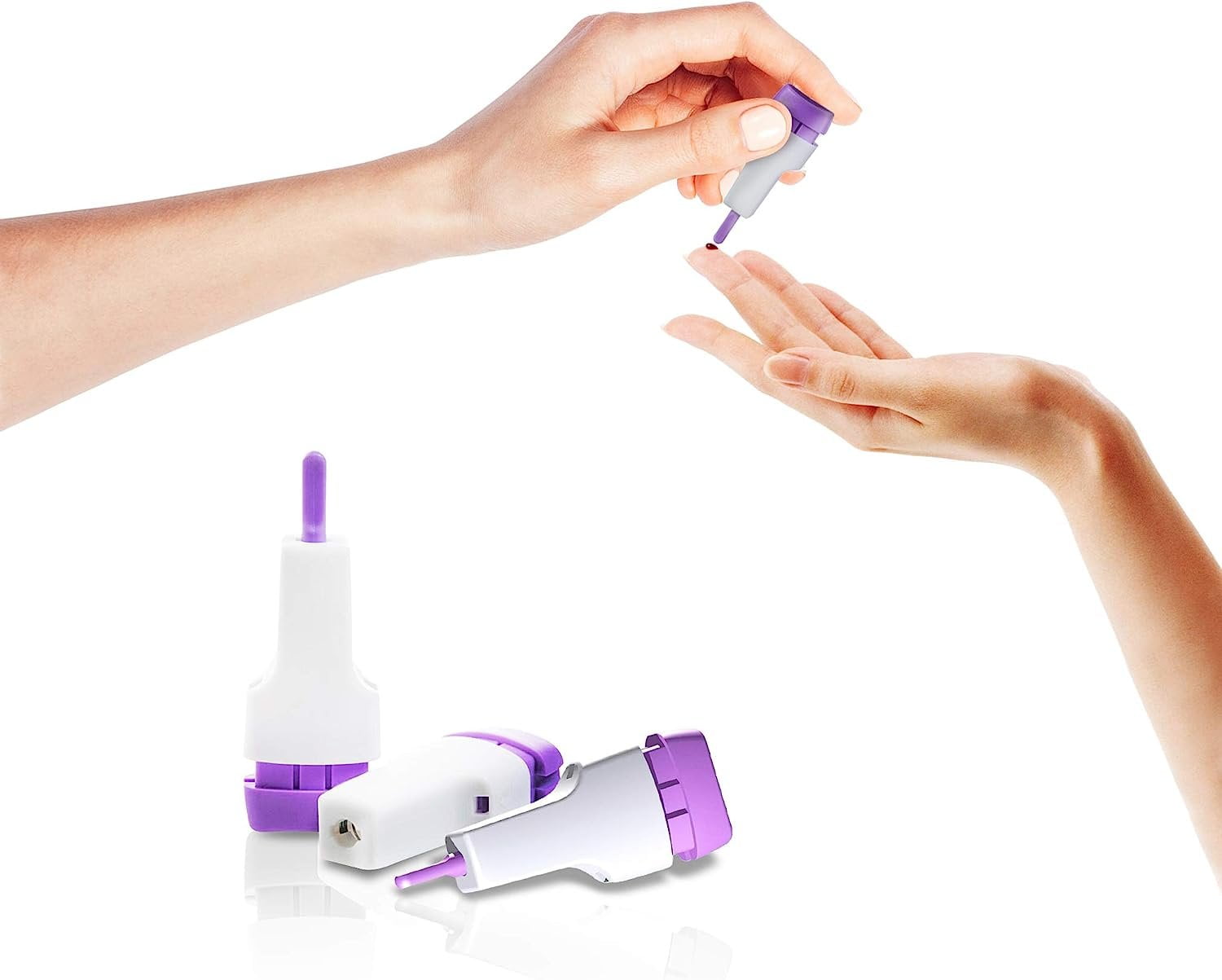 McKesson Case of 2000 Safety Lancet Needle Purple 1.5 mm. Push Button