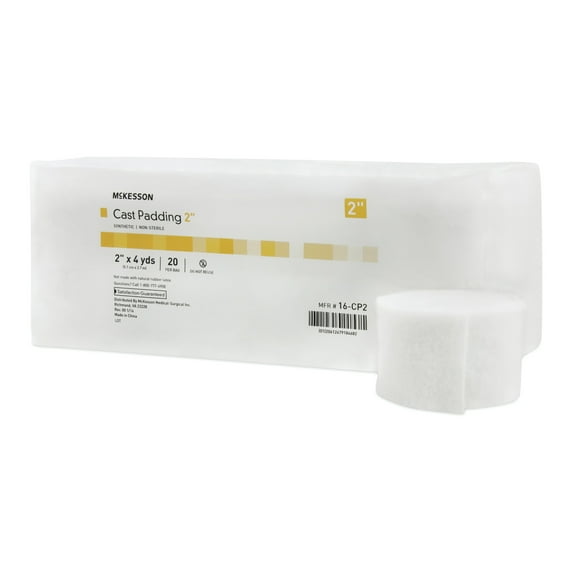 McKesson Cast Padding, Fluid-Wicking Polyester - Non-Sterile, 2 in x 4 yd, 20 Count, 1 Pack