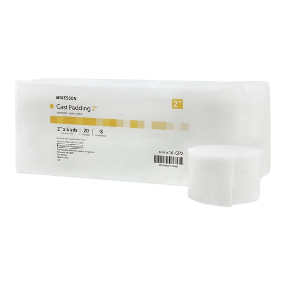 McKesson Cast Padding, Fluid-Wicking Polyester - Non-Sterile, 2 in x 4 yd, 20 Count, 4 Packs, 80 Total