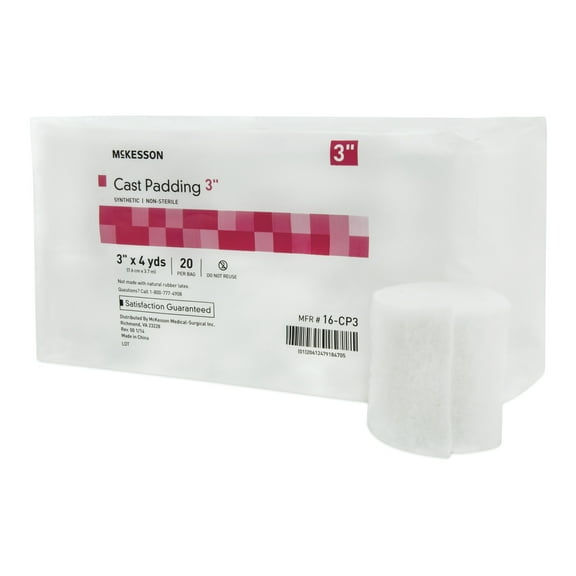 McKesson Cast Padding, Fluid-Wicking Polyester - Non-Sterile, 3 in x 4 yd, 20 Count, 4 Packs, 80 Total