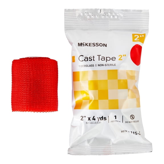 McKesson Cast Tape, Water-Activated Resin Casting Tape - Red, 2 in x 12 ft, 1 Count, 10 Packs, 10 Total
