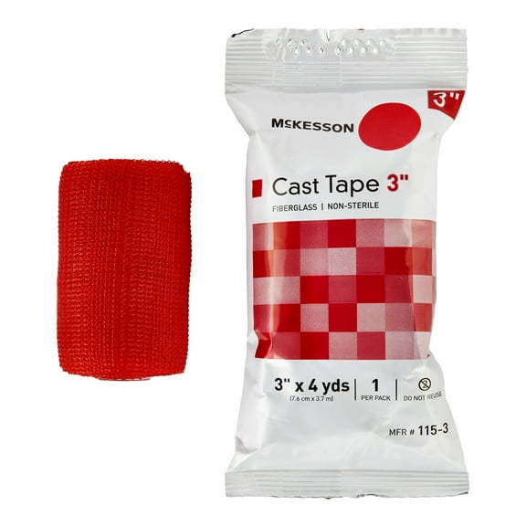 McKesson Cast Tape, Water-Activated Resin Casting Tape - Red, 3 in x 12 ft, 1 Count, 10 Packs, 10 Total