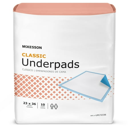 McKesson Classic Underpads, Light Incontinence Absorbency - 23 in x 36 in, 150 Ct