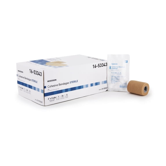 McKesson Cohesive Bandage, Sterile, Self-Adherent Closure, Tan, Latex-Free, 3 in x 5 yds, 1 Count, 1 Pack