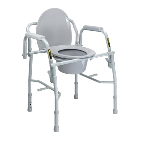 McKesson Commode Chair Drop Arms Steel Back Bar up to 300 lbs 1 Ct
