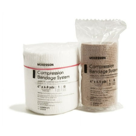 McKesson Compression Bandage System Padding/Cohesive 4 Inch X 6.8 Yard NonSterile, Bag of 1