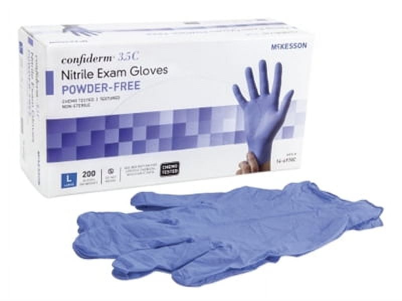 McKesson Confiderm 3.5C Nitrile Exam Glove, LARGE, Chemo Tested, 14-6978C - Box of 200