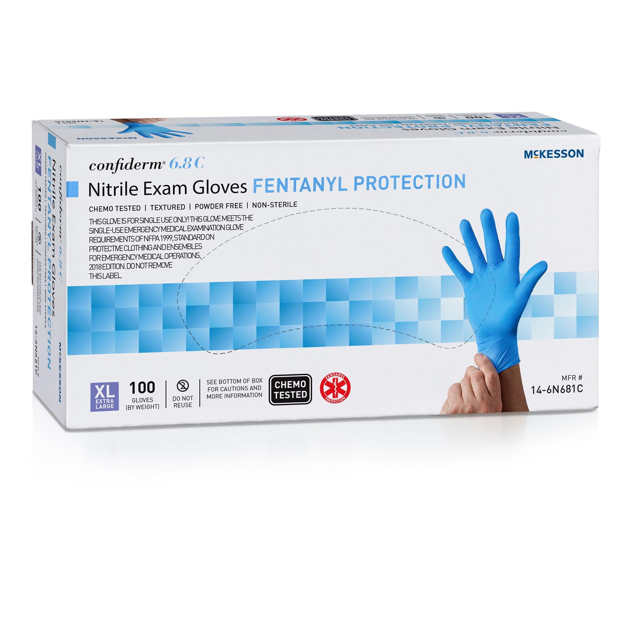 McKesson Confiderm Nitrile Exam Glove Standard Cuff Length X