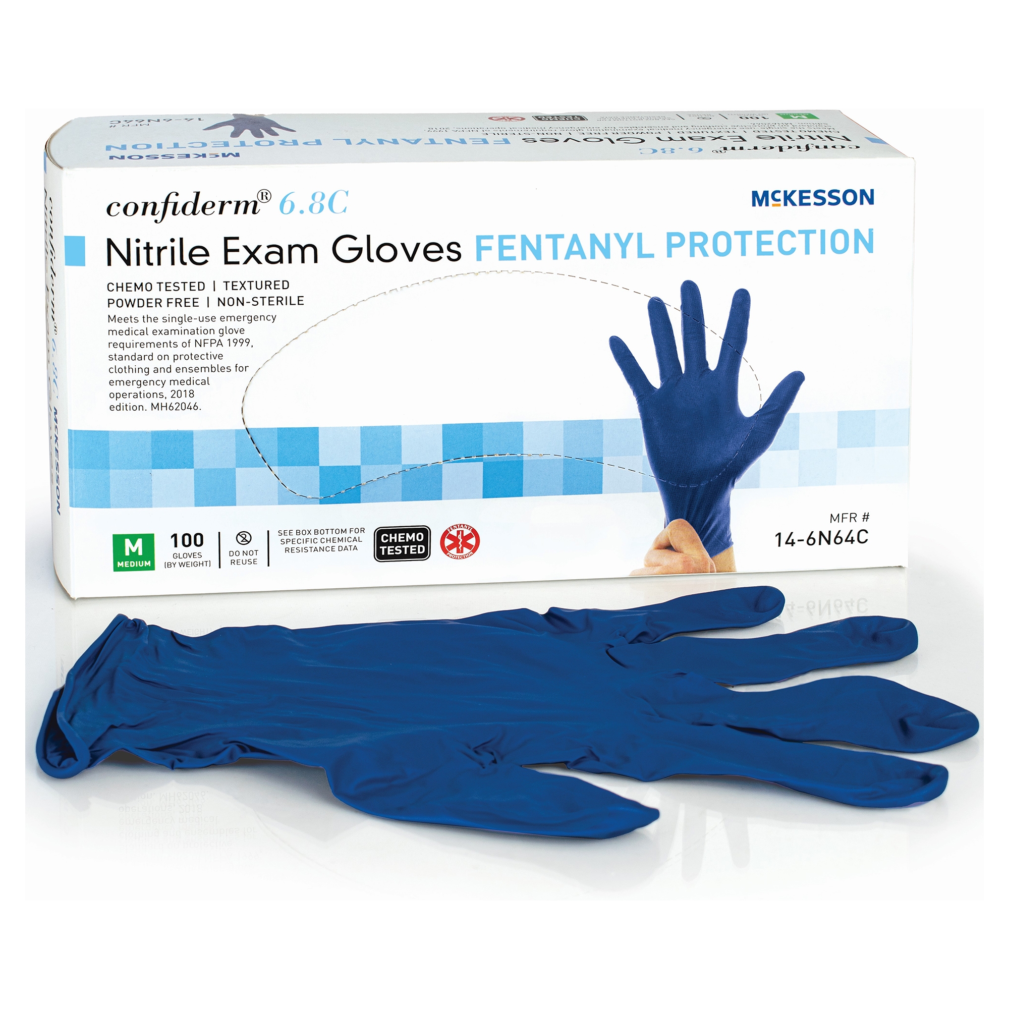 McKesson Confiderm 6.8C Nitrile Exam Gloves, Disposable Medical Gloves