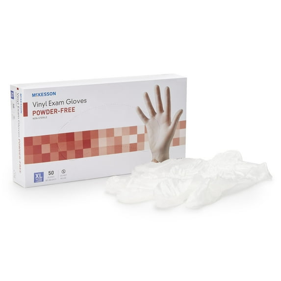 McKesson Confiderm Disposable Vinyl Exam Glove Standard Cuff Length X-LARGE 14-170 50 per Box
