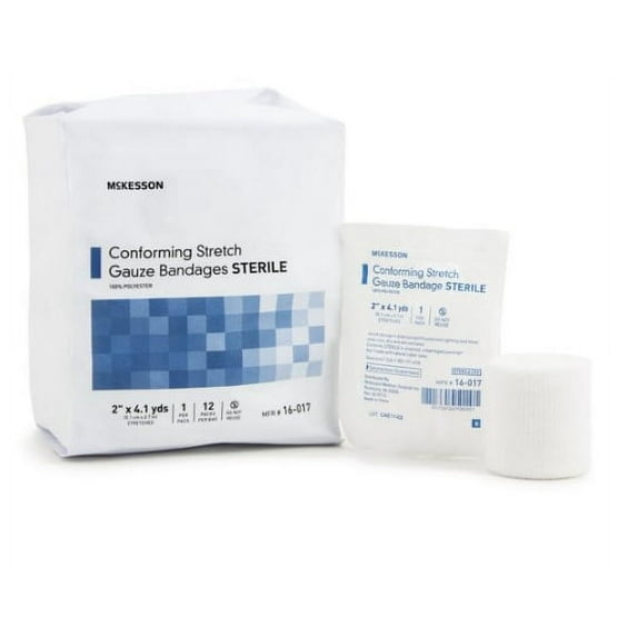 McKesson Conforming Bandage Polyester 2 Inch X 4-1/10 Yard Roll Shape Sterile, 16-017 - BAG OF 12
