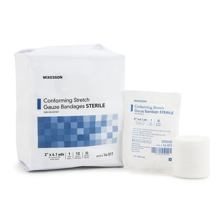 McKesson Conforming Bandage Polyester 2 Inch X 4-1/10 Yard Roll Shape Sterile, 16-017 - CASE OF 96