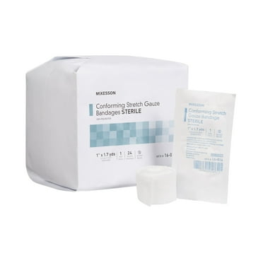 McKesson Conforming Stretch Gauze Bandages, Sterile - 1 in x 1.7 yd, 24 Ct