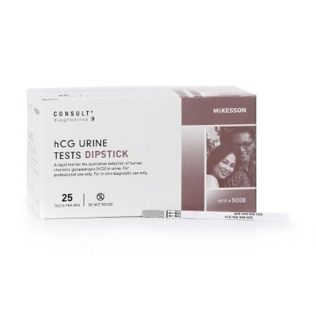 McKesson Consult Rapid Test Kit Fertility/hCG Pregnancy Test, Urine Sample, 25 Tests, 1 Count