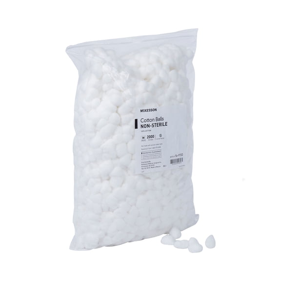 McKesson Cotton Balls, Non-Sterile Maximum Absorbency, Medium, 2000 Count, 2 Packs, 4000 Total