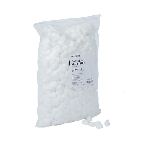 McKesson Cotton Balls, Non-Sterile Maximum Absorbency, Medium, 2000 Count, 2 Packs, 4000 Total