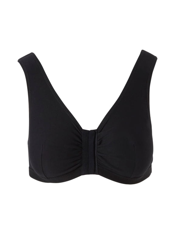 Cotton-Spandex Black Post-Surgical Bra, 34" B-D Cup, 1 Ct