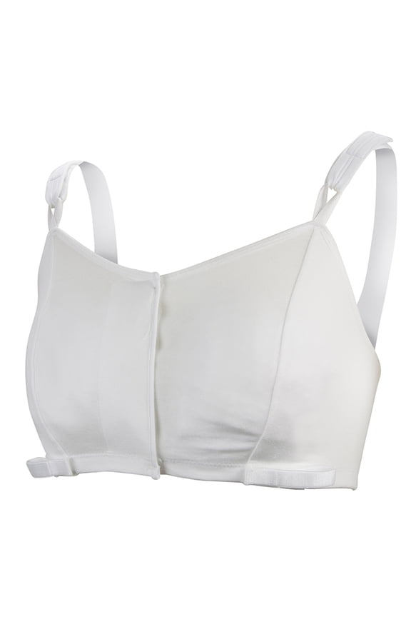 Cotton-Spandex White Post-Surgical Bra 38 to 40 Inch Chest 38B / 36C / 34D Cup