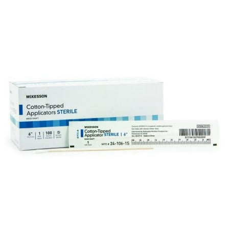 McKesson Cotton-Tipped Swabstick, 6 Inches, Sterile, 1 Pack, 1,000 Count