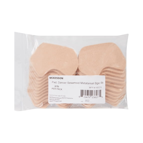 McKesson Dancer Sesamoid Adhesive Pad for Right Foot, 25 Ct