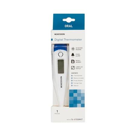 McKesson Digital Oral Thermometer with LCD Display - 30-Second Reading, 1 Ct