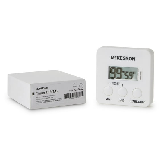 McKesson Digital Timer for Kitchen, Cooking, Classroom - Count Up/Down to 100 Min with Alarm Timer, Magnetic Timer, 2 3/4 in x 2 3/4 in, 1 Ct